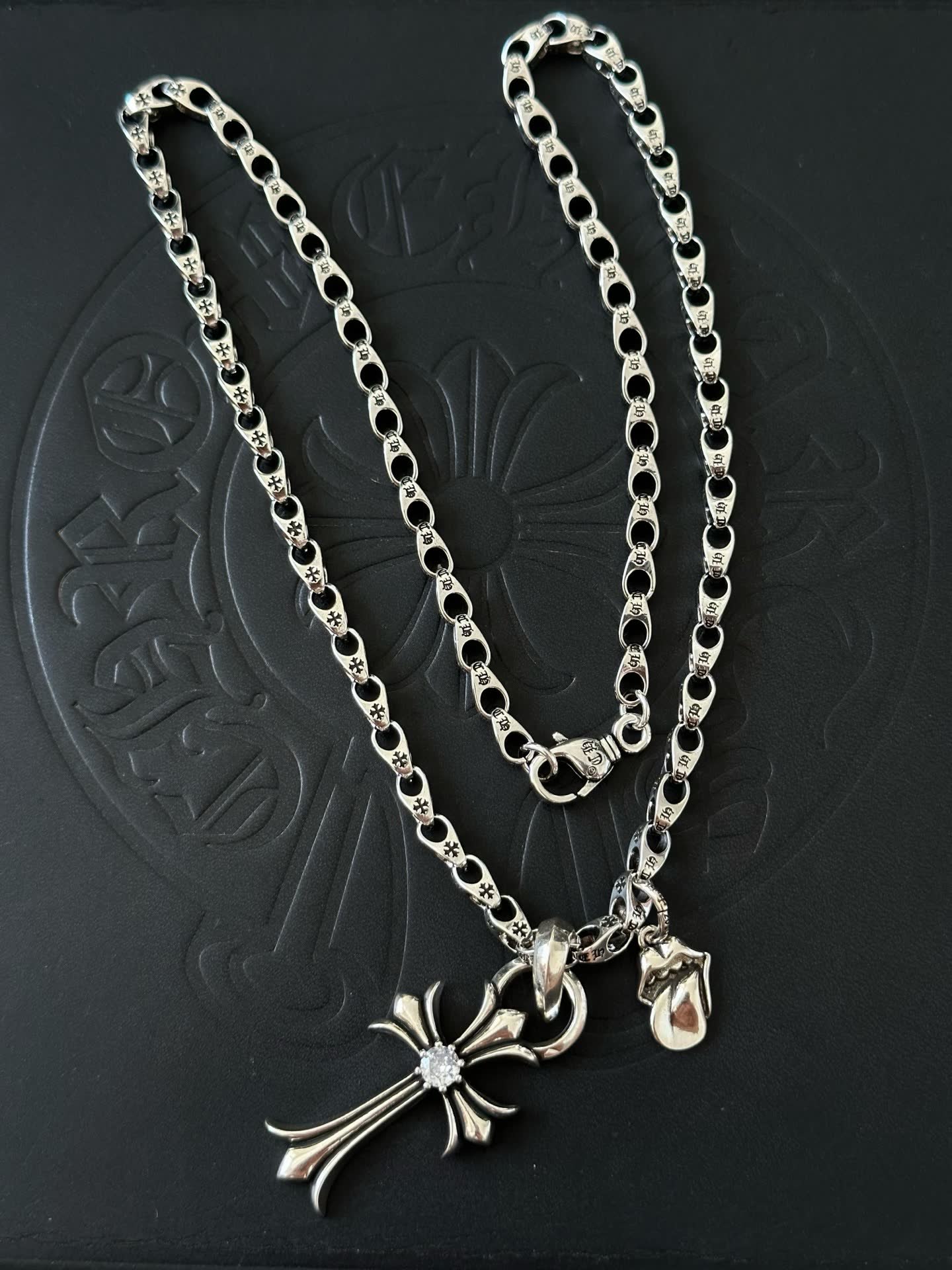 Chrome Hearts Silver Cross Pendant Necklace